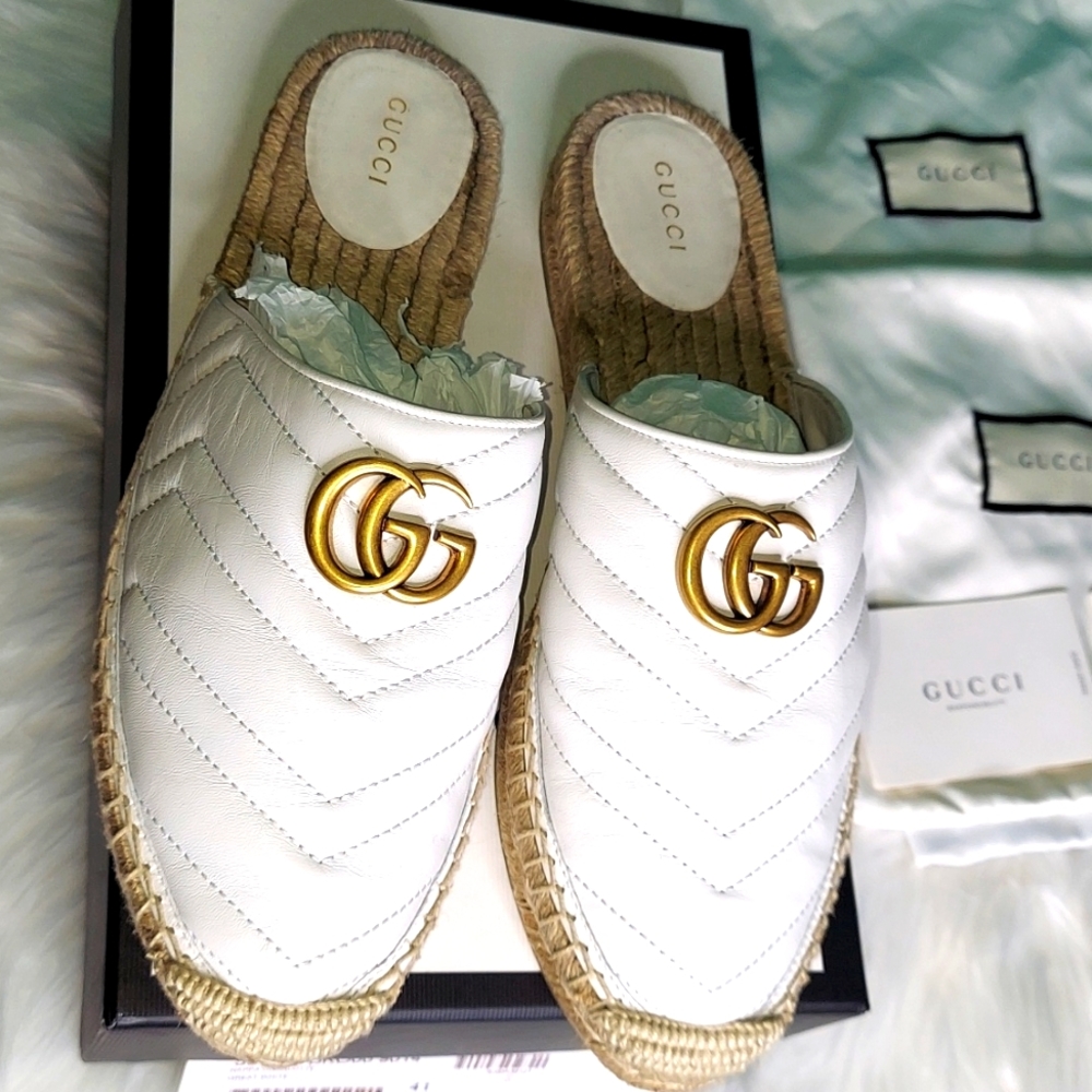 Gucci Nappa Charlotte Great White  Pre-Loved Excellent Condition Size 41